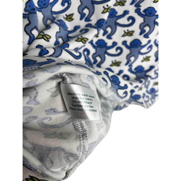 Roller Rabbit Sleepwear Pajama Set Womens XXS Blue Monkey Banana Short Sleeve - Picture 10 of 12